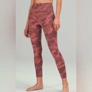 Lululemon Athletica Pink Camo High Rise Leggings Size 8 Like New